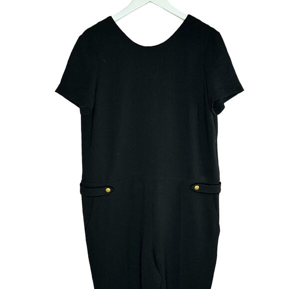 NWT Sezane Combi Pantalon Elena Black Jumpsuit Straight Leg Formal Slim Size 10 - Picture 3 of 12
